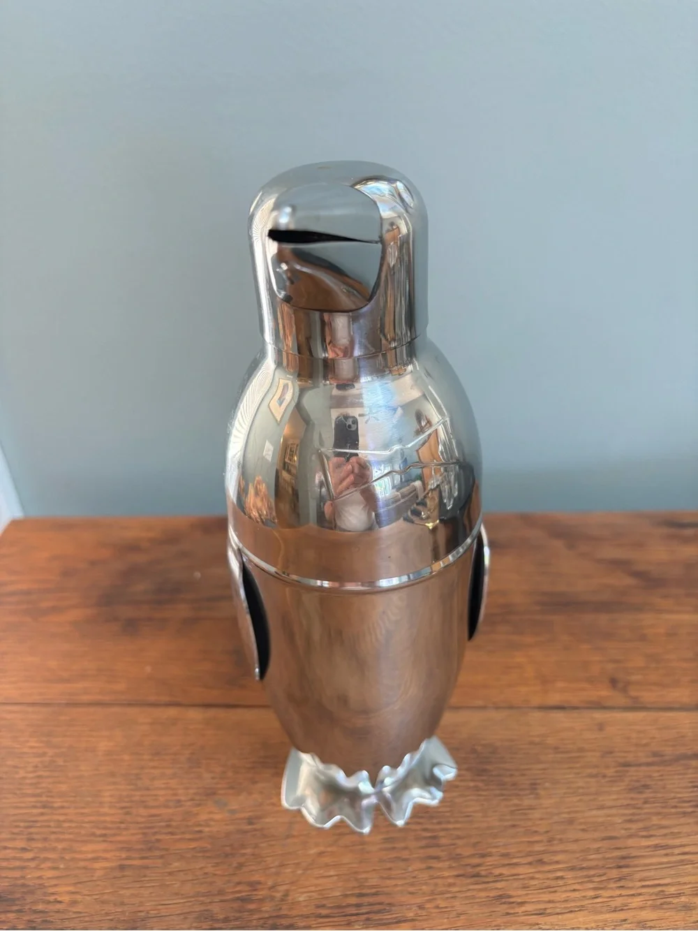 Adorable Tuxedo Penguin-Shaped Stainless Steel Cocktail Shaker- Like New